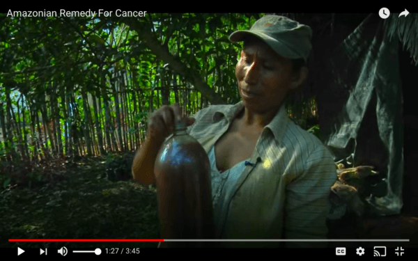 Chazuta Medicine Woman with Medicine Bottle in South America