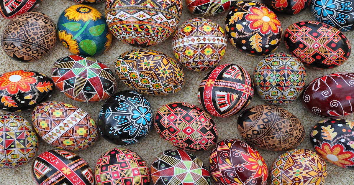 A Variety of Pysanky Easter Eggs