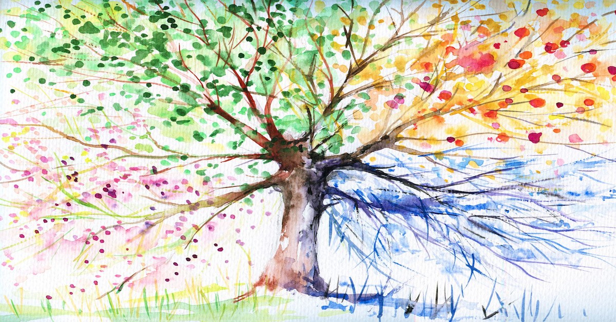 Watercolor Tree Painting