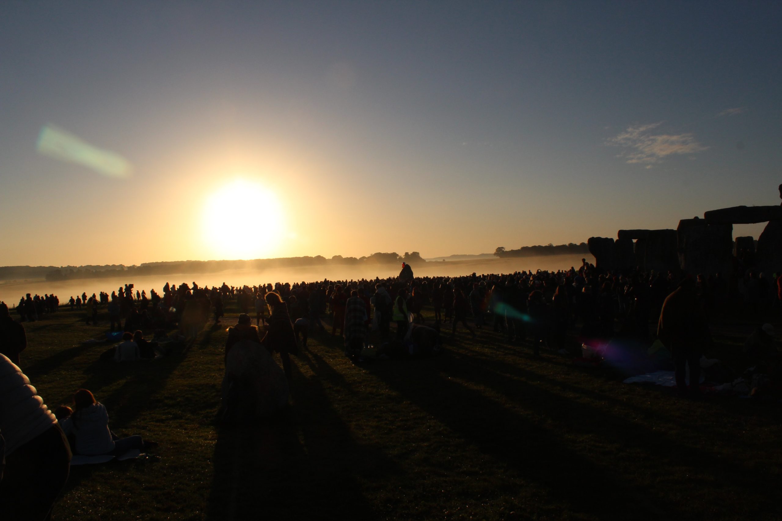 People Watching the Sunset During Winter Solstice